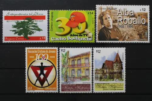 Uruguay, MiNr. 2771, 2772, 3082, 3089 + 3091-3092, postfrisch - 655681