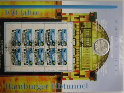 BRD, Numisblatt 6/2011, 100 Jahre Hamburger Elbtunnel - 6/2011