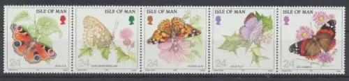 Insel Man, Schmetterlinge, MiNr. 555-559 ZD, postfrisch - 603151
