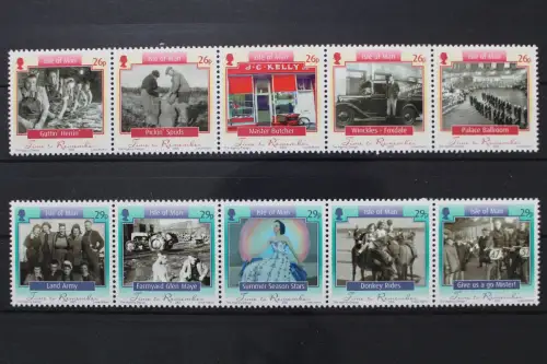 Isle of Man, MiNr. 1233-1242 A skl. Fünferstreifen, postfrisch - 204619