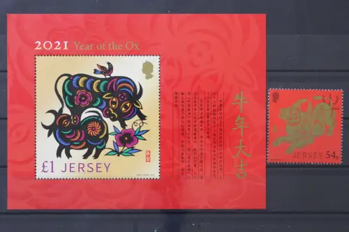 Jersey, MiNr. 2449 + Block 208, postfrisch - 219074