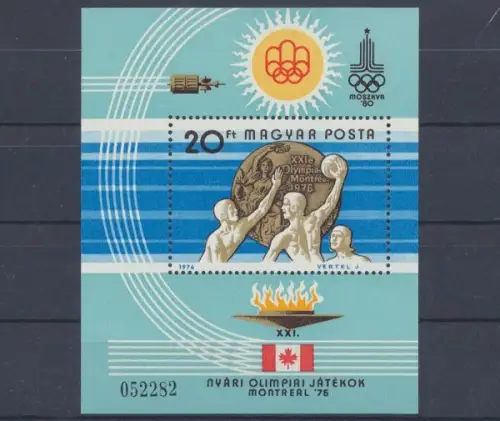 Ungarn, Olympiade, MiNr. Block 122 A, postfrisch - 603264