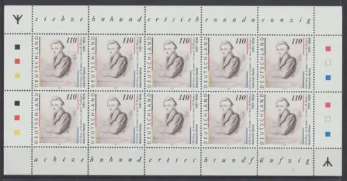 Deutschland (BRD), MiNr. 1962 I Erstauflage, Kleinbogen, postfrisch - 694176