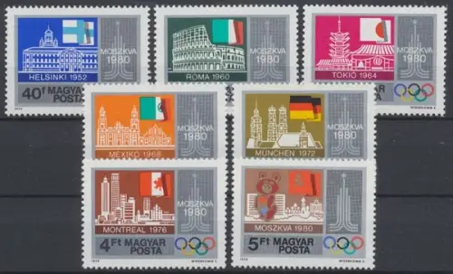 Ungarn, Olympiade, MiNr. 3355-3361 A, postfrisch - 72731