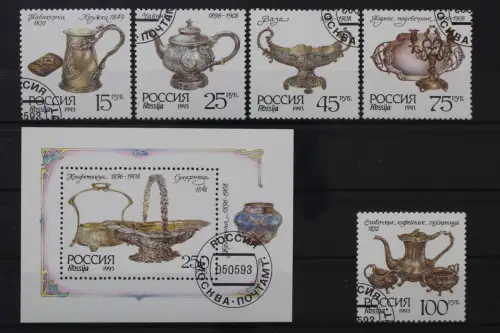 Russland, MiNr. 307-310 + Block 5, gestempelt - 219669