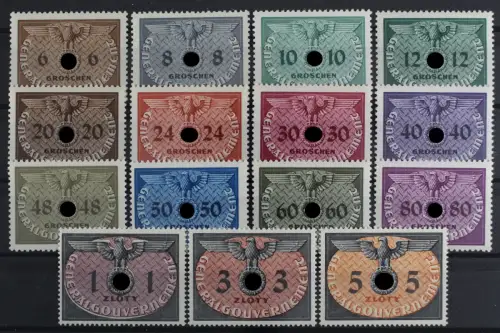 Generalgouvernement, MiNr. 1-15, Dienstmarken, postfrisch - 609820