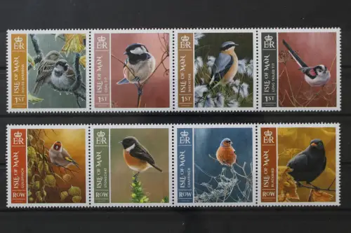 Isle of Man, Vögel, MiNr. 2517-2524 Viererstreifen, postfrisch - 219928