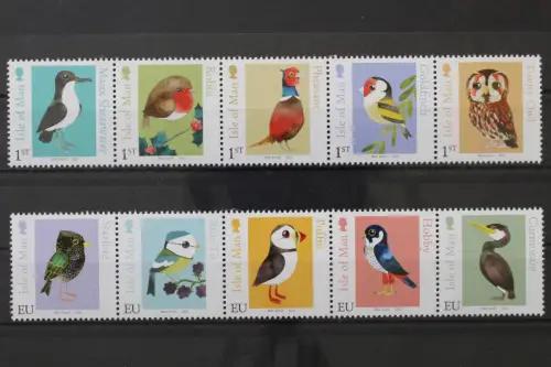 Isle of Man, Vögel, MiNr. 2128-2137 Fünferstreifen, postfrisch - 219987