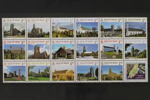 Isle of Man, MiNr. 2155-2171 Achtzehnerblock, postfrisch - 219979