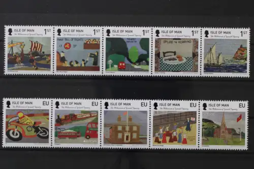 Isle of Man, MiNr. 2020-2029 Fünferstreifen, postfrisch - 220009