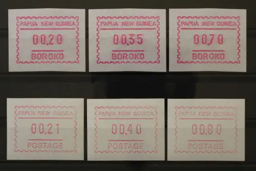 Papua Neuguinea, Automaten, MiNr. 1 +2 (6 Werte), postfrisch - 220366