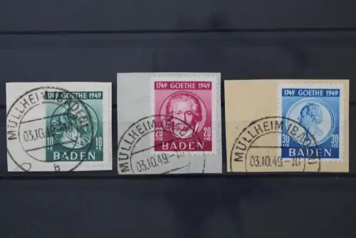 Franz. Zone Baden, MiNr. 47-49, Briefstücke, BPP Signatur - 220900