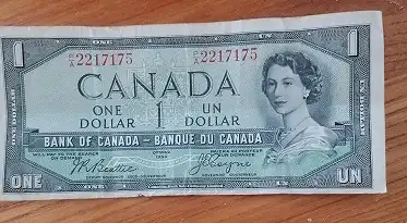 Banknote 1 Dollar  Kanada   - 1954 Queen Elizabeth II