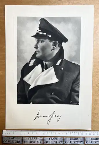 Original Druck 31 x 21,5 cm - Hermann Göring Politiker Reichsluftfahrtminister Oberbefehlshaber der Luftwaffe - Faksimile Unterschrift - Papier dünner Karton