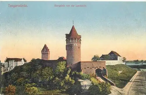 AK - Tangermünde Burgplatz von der Landseite Litho Feldpost 1915