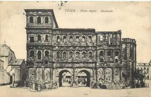 AK - Trier Porta nigra Stadtseite Feldpost versandt 1915