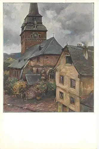 AK Braubach Alte evangelische Kirche nach Gemälde von Hans R. Schulze