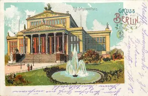 Ansichtskarte Feldpost Berlin königliches Schauspielhaus Lithographie 1915