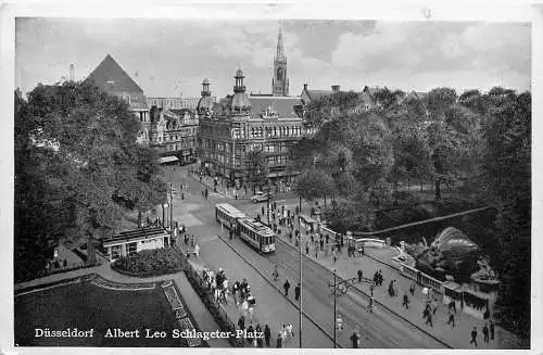 Ansichtskarte Düsseldorf Albert Leo Schlageter Platz versandt 1938