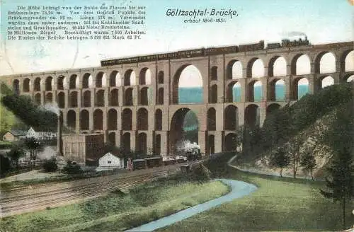 Ansichtskarte Netzschkau Göltzschtal Brücke versandt 1906