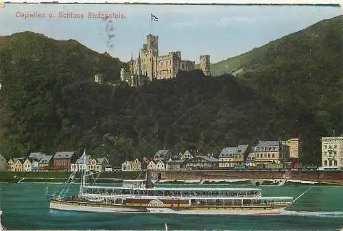 AK Litho Capellen und Schloss Stolzenfels Feldpost 1915