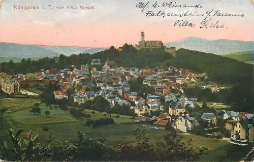 AK Totalansicht Königstein im Taunus, vom Hilda Tempel, versandt