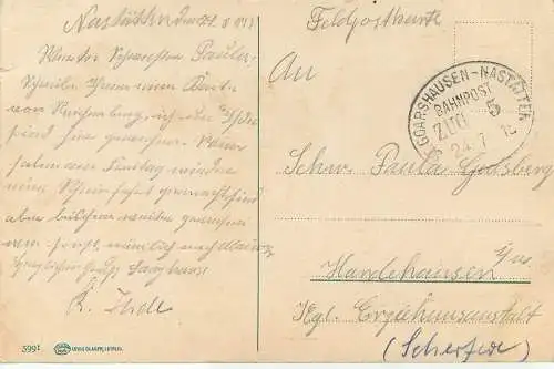 AK Reichenberg bei St. Goarshausen Feldpost versandt 1915