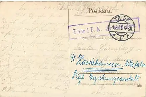 AK Trier Porta Nigra Landseite Feldpost versandt 1915