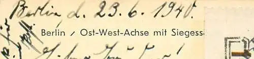 AK - Berlin, Ost-West-Achse mit Siegessäule, 1940