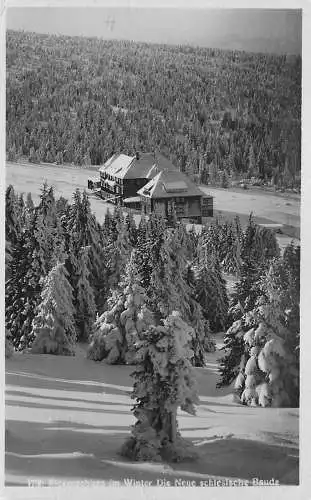 AK - Riesengebirge im Winter Die neue schlesische Baude versandt 1943