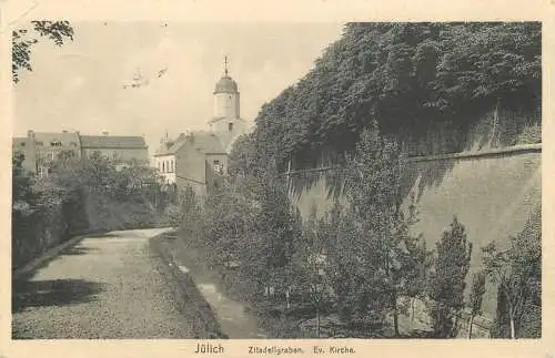 AK - Jülich - Feldpost- Zitadellgraben  - Ev. Kirche, gelaufen 1915
