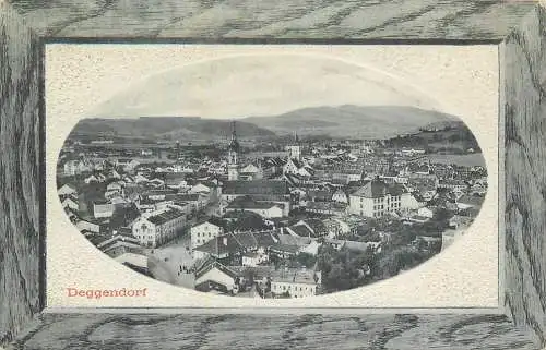 Ansichtskarte Deggendorf Totalansicht versandt 1912