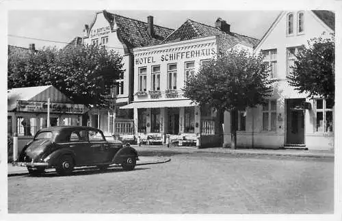 Ansichtskarte Lübeck Hotel Schifferhaus versandt 1955