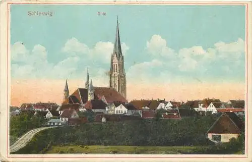 Ansichtskarte Schleswig Dom Feldpost versandt 1918