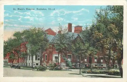 Ansichtskarte St. Mary´s Hospital, Kankakee versandt 1928