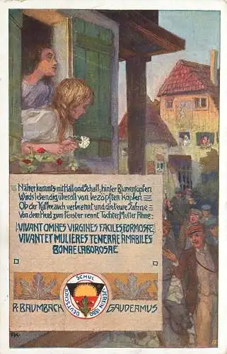 Ansichtskarte Deutscher Schulverein 1880 Baumbach Gaudeamus versandt 1912