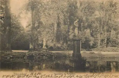 Ansichtskarte Düsseldorf Venusteich im Malkasten versandt 1904