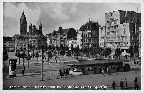 AK Köln am Rhein Neumarkt mit Richmodishaus & St. Aposteln