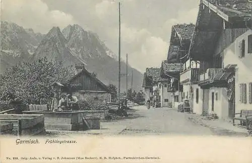 AK Garmisch Frühlingstrasse versandt 1906