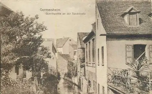 AK Germersheim Queichpartie an der Standstraße Feldpost