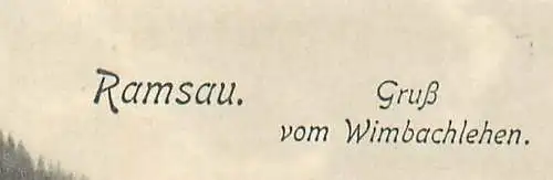 AK Ramsau Gruss vom Wimbachlehen nicht versandt