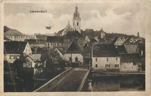 AK Schwandorf Blick in das Dorf