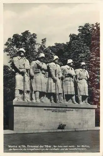 AK Worms am Rhein Ehrendenkmal der 118er