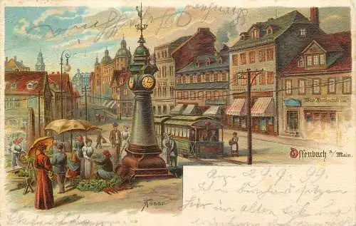 AK Offenbach am Main Marktplatz versandt 1899