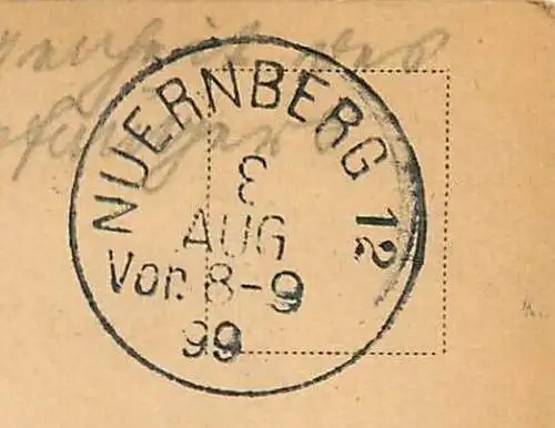 AK Gruss aus Nürnberg Bratwurstglöcklein versandt 1899