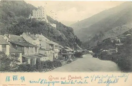 AK Gruss aus Landeck Tirol versandt 1899