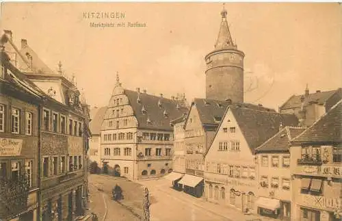 AK Kitzingen am Main Marktplatz mit Rathaus