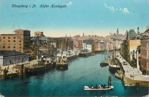 AK - Königsberg i. Pr. Hafen Hundegatt versandt 1915