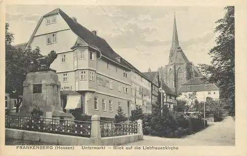 AK - Frankenberg Hessen Untermarkt Blick auf die Liebfrauenkirche