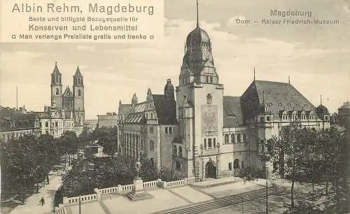 AK - Werbung Albin Rehm Magdeburg  Dom Kaiser Friedrich Museum